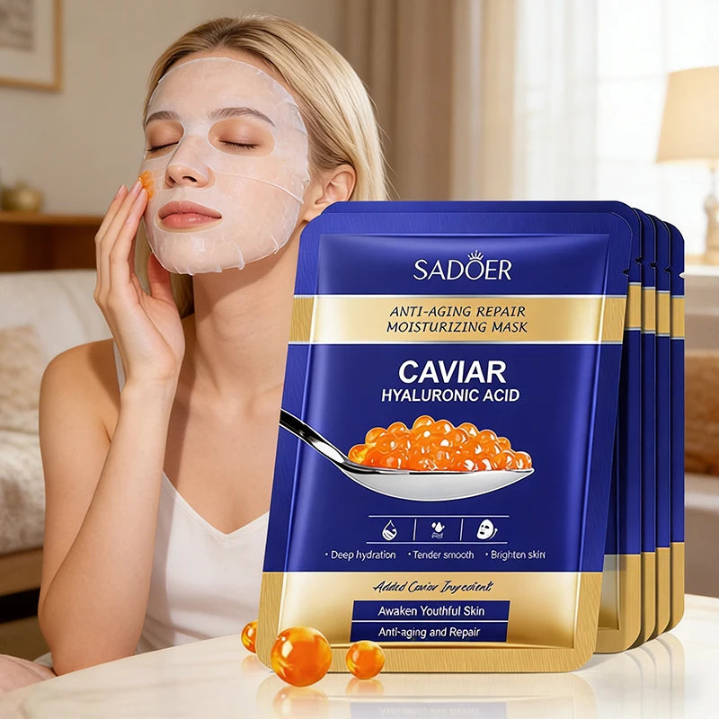 Dermaviar™ Caviar Hyaluronic Acid Intensive Sheet Mask — Set of 5