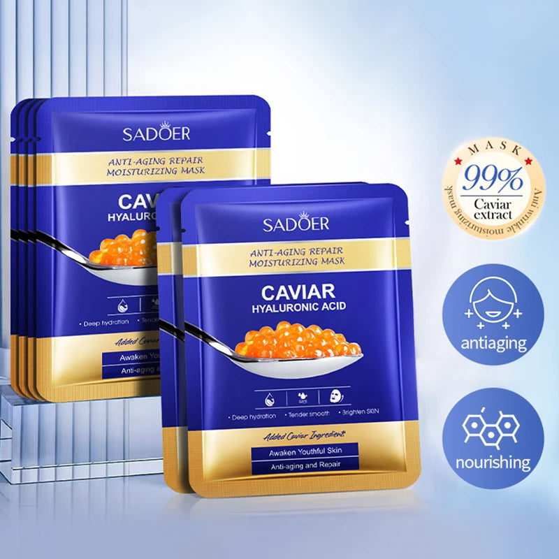 Dermaviar™ Caviar Hyaluronic Acid Intensive Sheet Mask — Set of 5