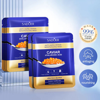 Dermaviar™ Caviar Hyaluronic Acid Intensive Sheet Mask — Set of 5